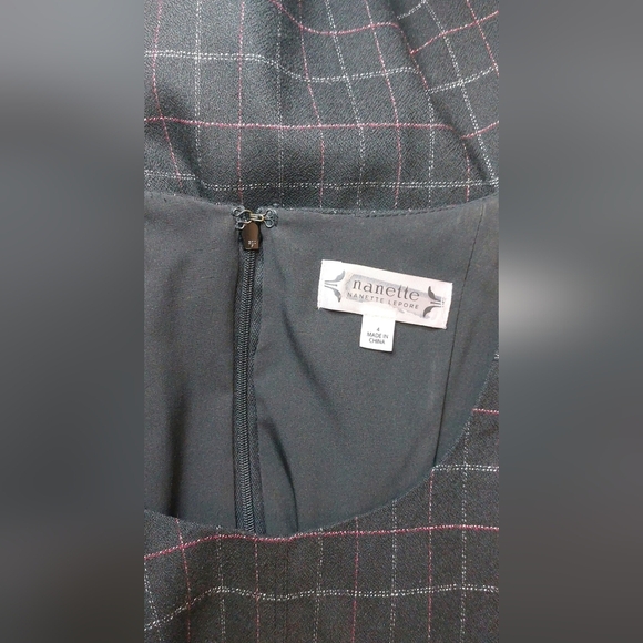 Nanette Lepore Size 4 Black Plaid Sleeveless Lined Dress Preppy Career Career - Picture 9 of 12